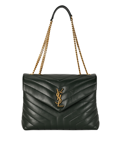 Medium Loulou, &pound;1,300, Handbags, Green, Leather, Front view